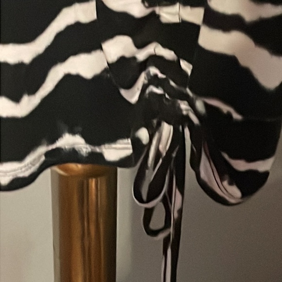 Small Ruby Road black white ballet neck striped printed tie dyed blouse dress - Picture 8 of 14